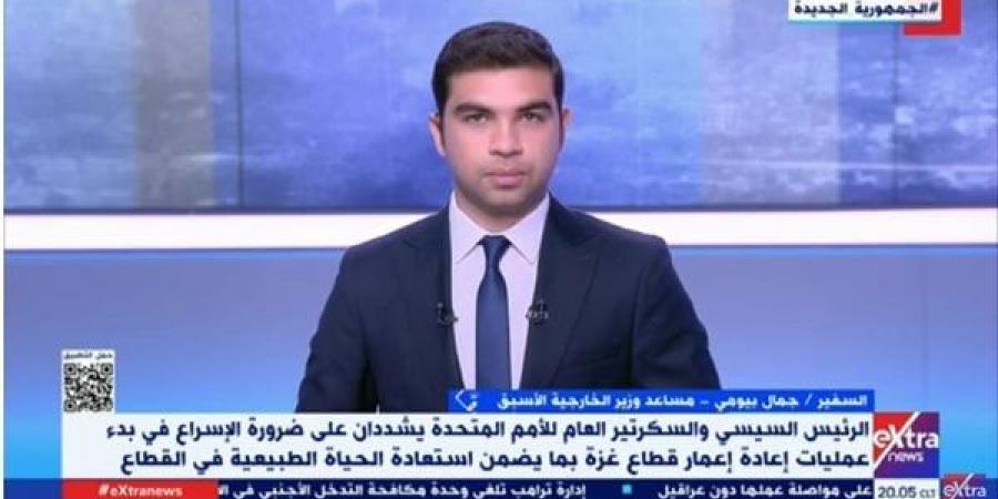 جمال بيومي لـ"إكسترا نيوز":  مصر متمسكة بموقفها الثابت والداعم لحل الدولتين - الهلال الإخباري