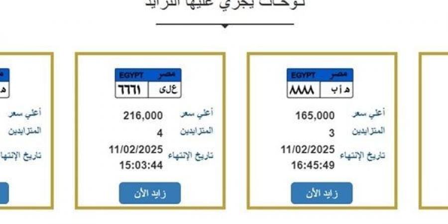 بوابة مرور مصر تطرح عددًا من اللوحات المميزة في مزايدة إلكترونيًا - الهلال الإخباري